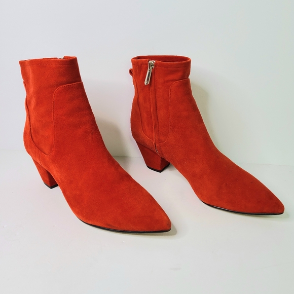 Sam Edelman Karlee Red Suede Ankle Boots - Picture 2 of 12